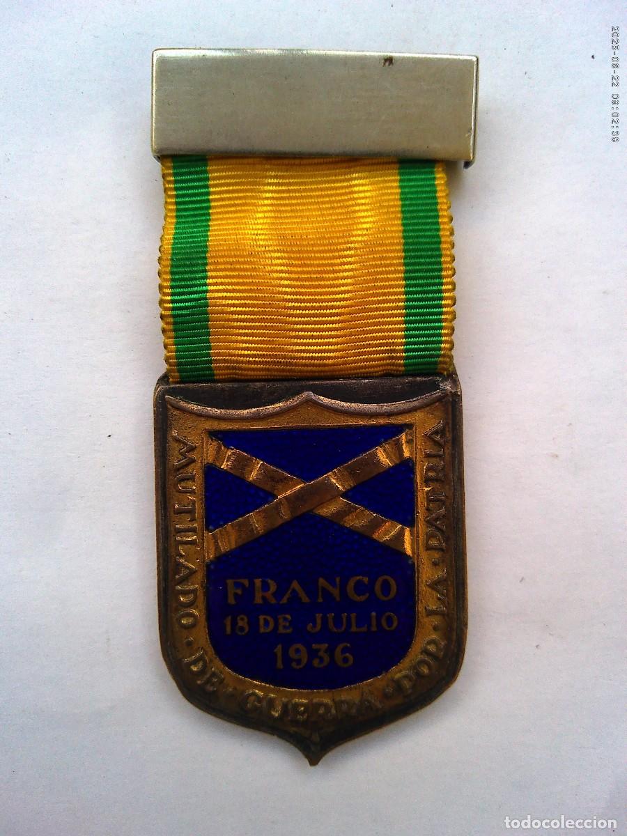 Militaria: GUERRA CIVIL : MEDALLA DE MUTILADO DE GUERRA POR LA PATRIA , FRANCO , 18 JULIO 1936