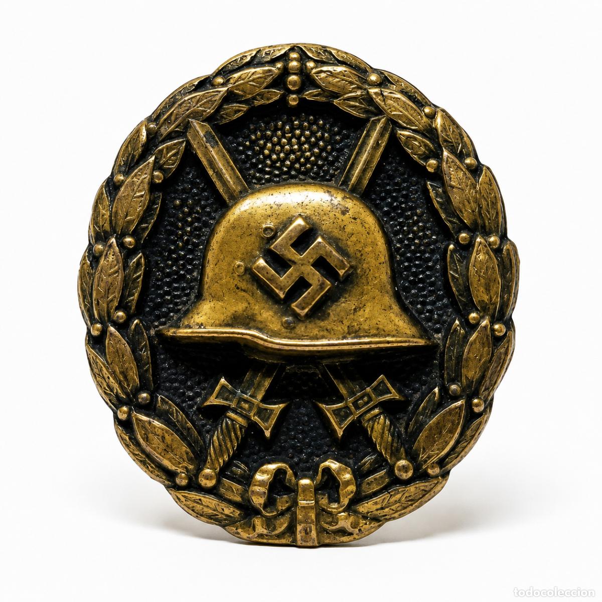 Militaria: Placa de Herido Negro 1939 1er Tipo Legi&oacute;n C&oacute;ndor Tombac Original Guerra Civil Espa&ntilde;ola