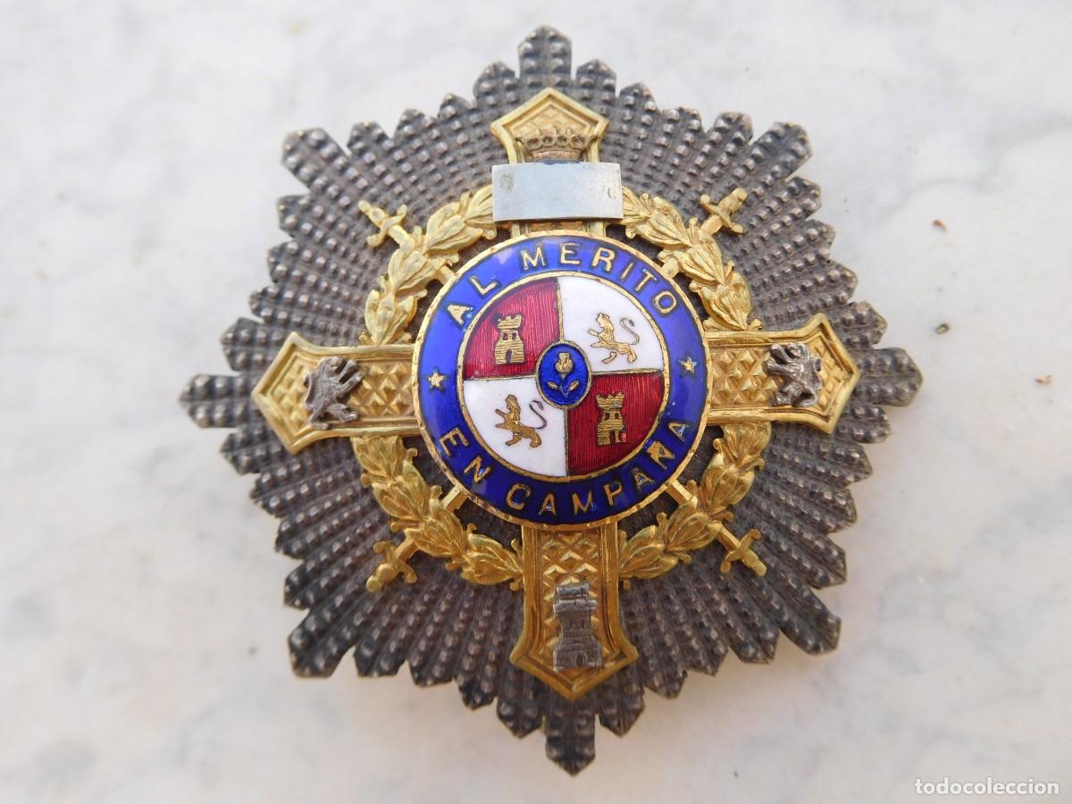Militaria: Placa cruz de guerra al m&eacute;rito en campa&ntilde;a