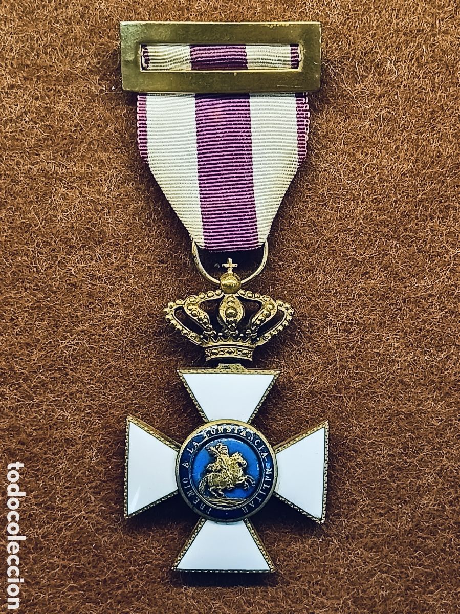 Militaria: MEDALLA CONDECORACION MILITAR - PREMIO A LA CONSTANCIA MILITAR - FERNANDO VII SAN HERMENEGILDO.