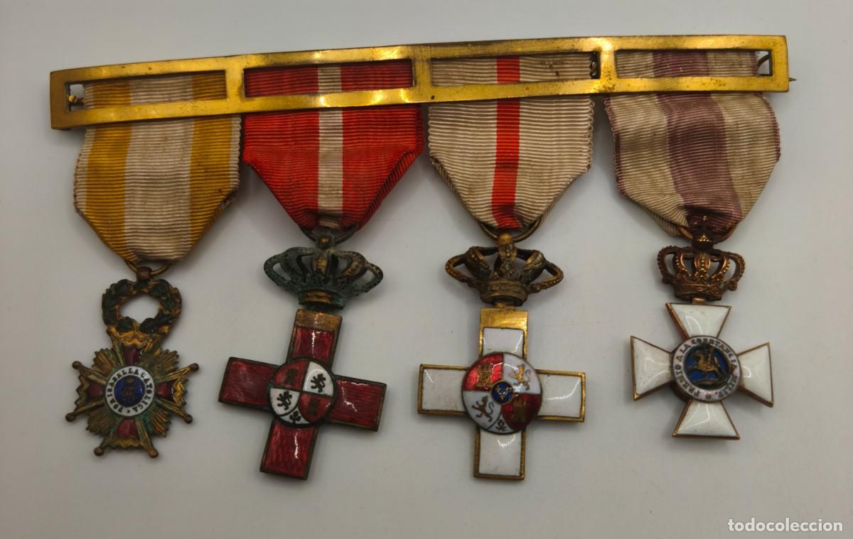 Militaria: Pasador medallas cruces m&eacute;rito militar siglo XIX tama&ntilde;o princesa