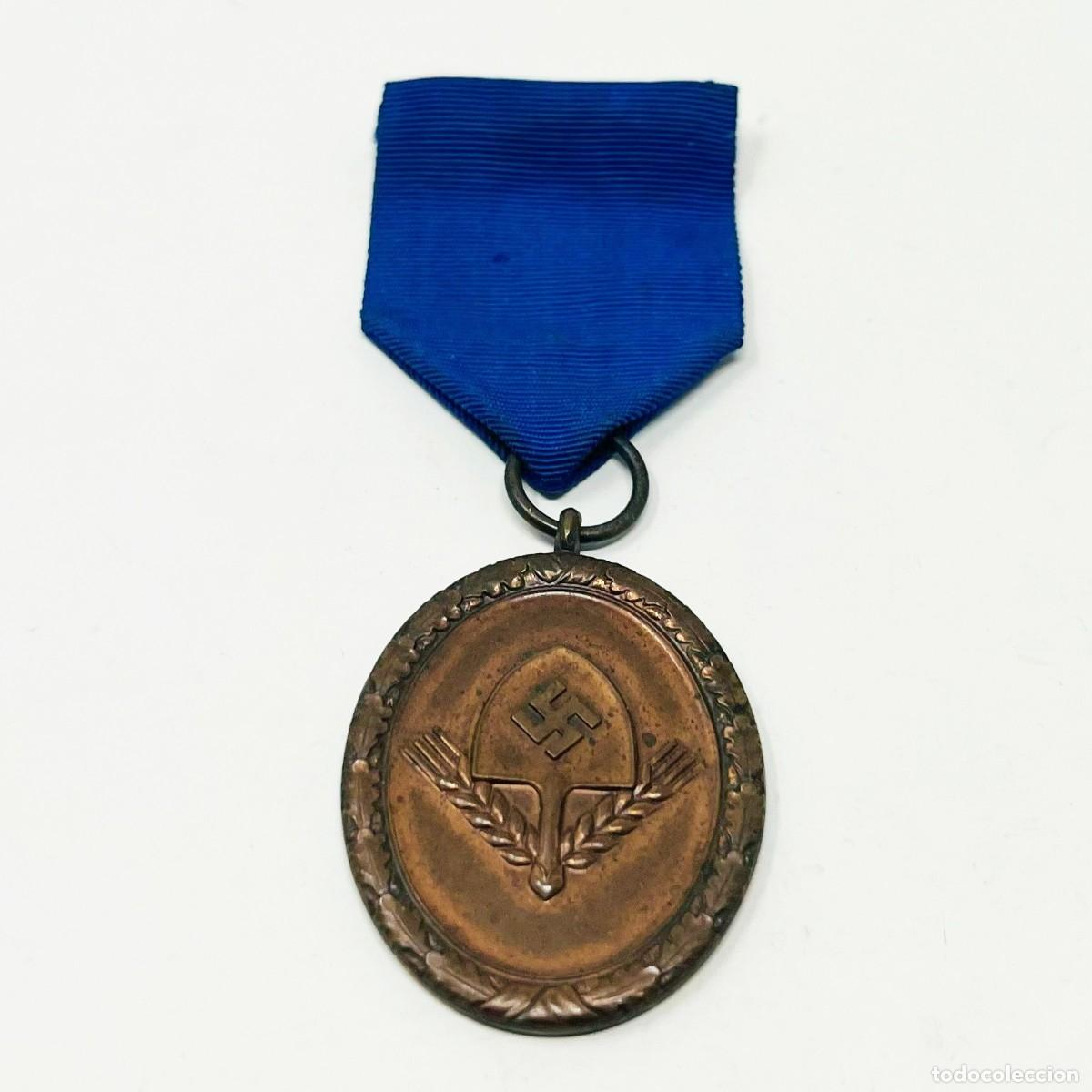 Militaria: Medalla RAD 4 A&ntilde;os de Servicio Leal &ndash; Reichsarbeitsdienst &ndash; Aluminio &ndash; Alemania III Reich &ndash; Original