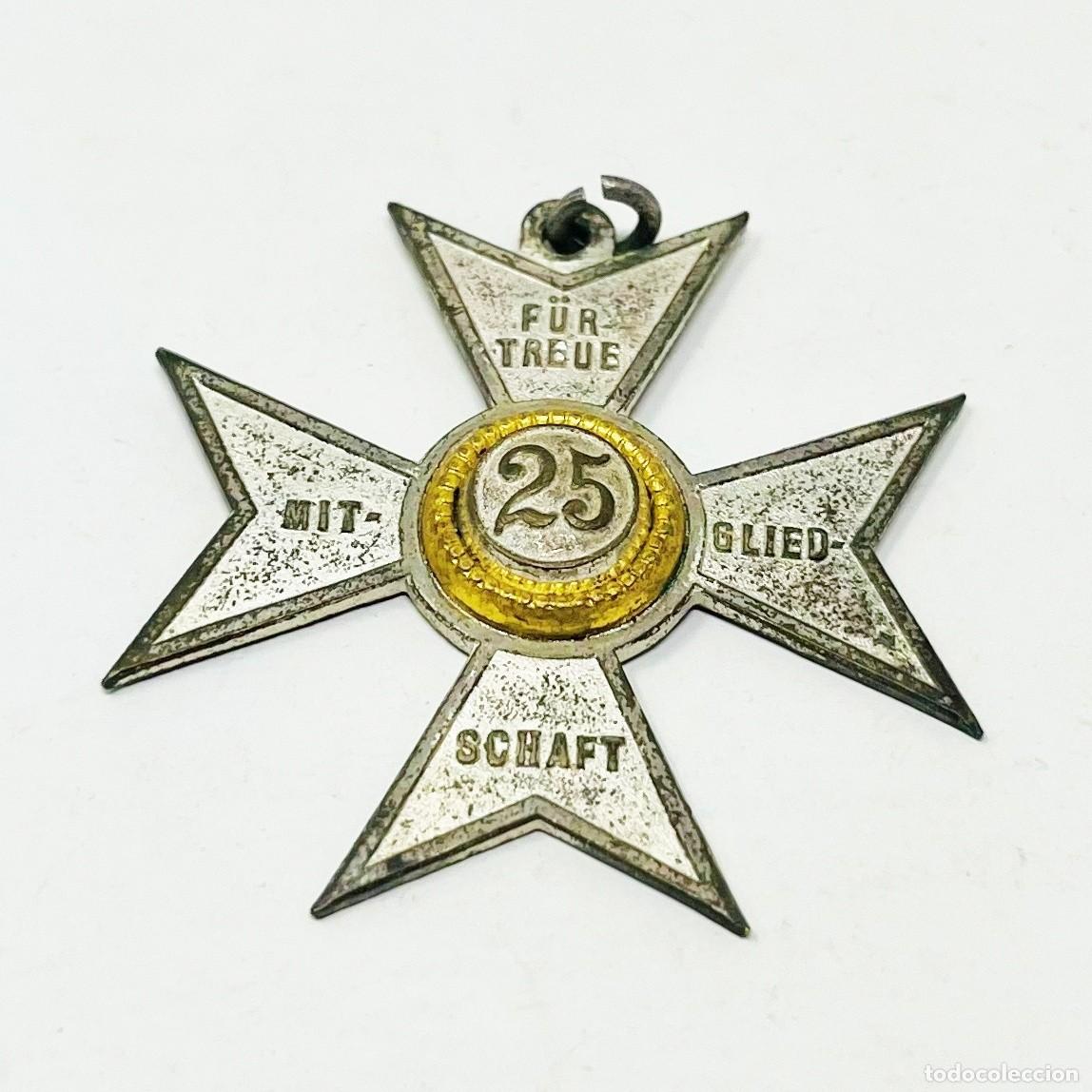 Militaria: Cruz de Veterano Alem&aacute;n por 25 A&ntilde;os de Fidelidad &ndash; Asociaci&oacute;n de Veteranos de Sajonia &ndash; Deutscher Kr
