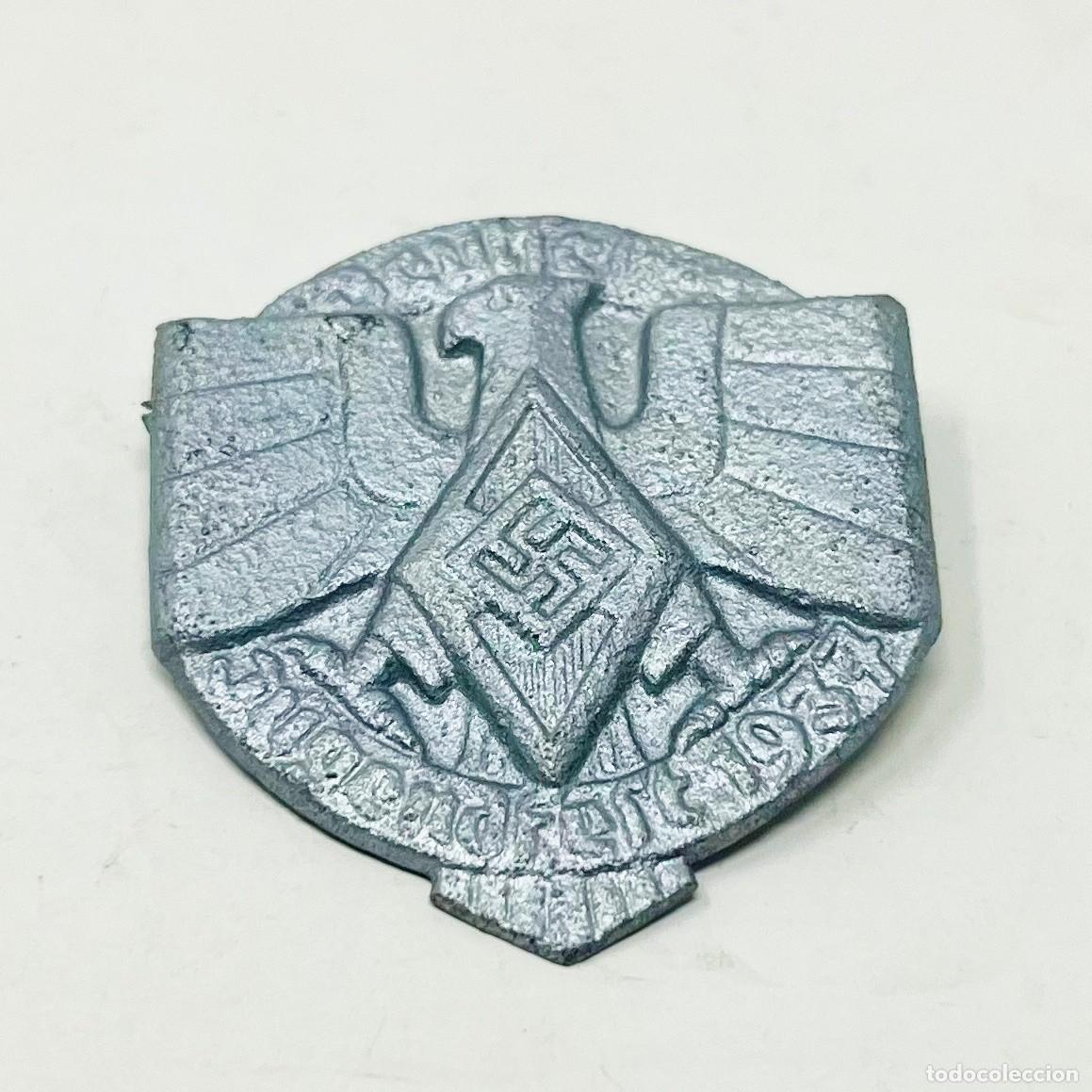 Militaria: Insignia Deutsches Jugendfest 1937 &ndash; Hitlerjugend HJ &ndash; Festival Deportivo de la Juventud Alemana