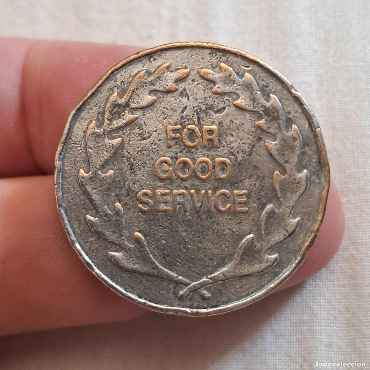 Militaria: Antiguo premio moneda militar ej&eacute;rcito de Singapur.&rdquo; FOR GOOD SERVICE&rdquo;