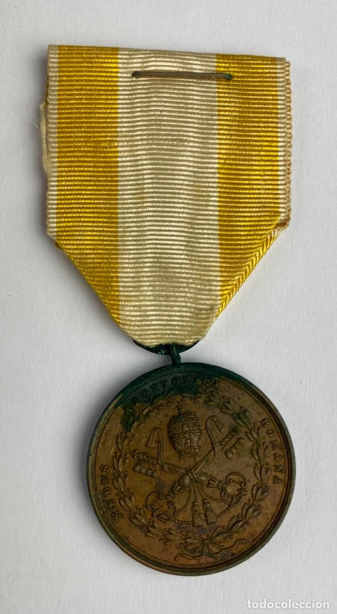 Militaria: Medalla de Regreso a Roma emitida en 1849 por el Papa P&iacute;o IX para conmemorar la restauraci&oacute;n de su a
