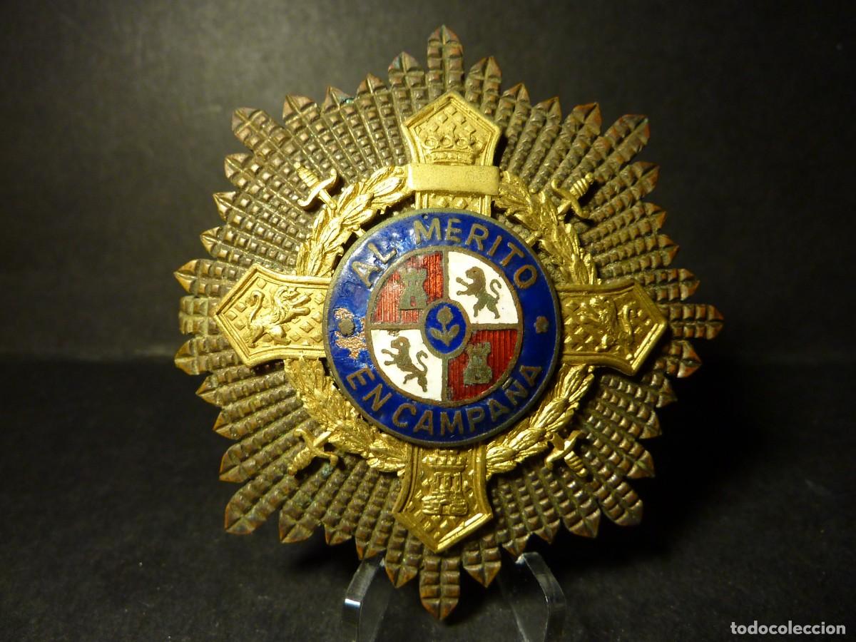 Militaria: Placa Cruz de Guerra - Al M&eacute;rito en Campa&ntilde;a SALUDOS VALENCIA