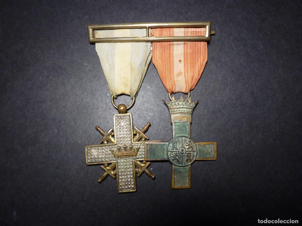 Militaria: Pasador Cruz de Guerra. Variante para Jefes + Ordern merito militar