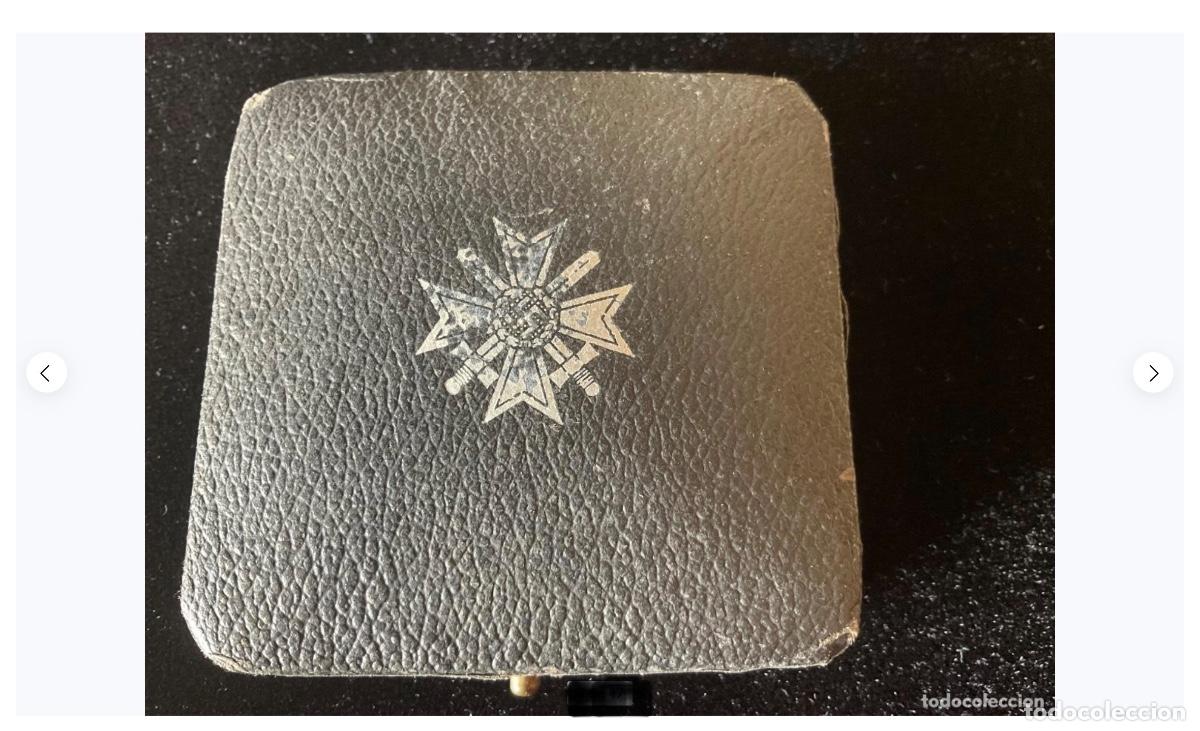 Militaria: ESTUCHE PARA LA CRUZ AL M&Eacute;RITO DE GUERRA CON ESPADAS DE 1&ordf; clase 1939 (KVK 1&ordf;). ALEMANIA III REICH.
