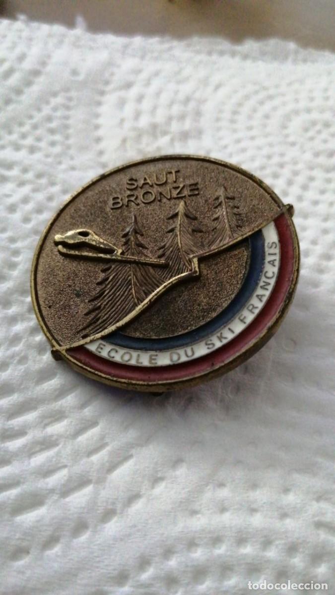 Militaria: ANTIGUA MEDALLA DE ESQUI, SKI, ECOLE DU SKI FRAN&Ccedil;AIS SAUT BRONZE DI&Aacute;METRO 4 CM