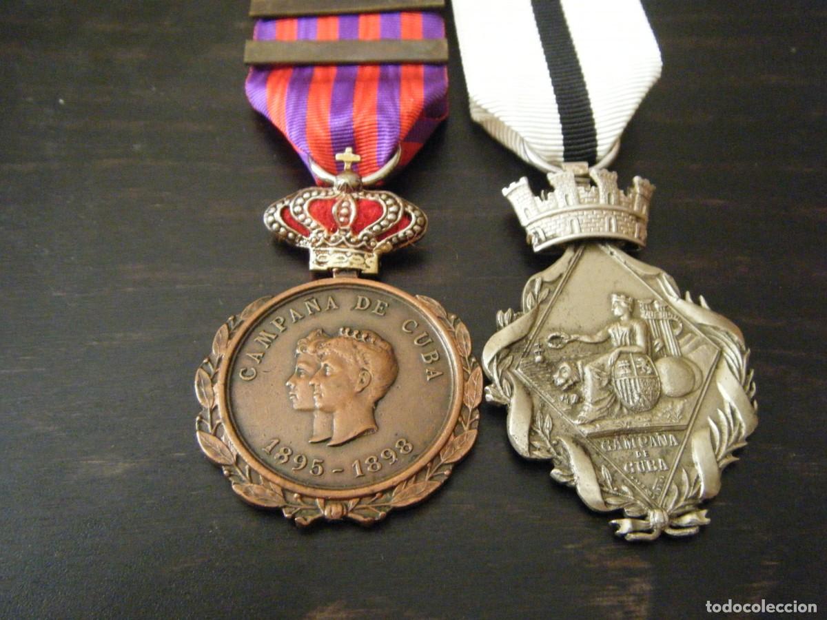 Militaria: PASADOR CON DOS MEDALLAS, CUBA