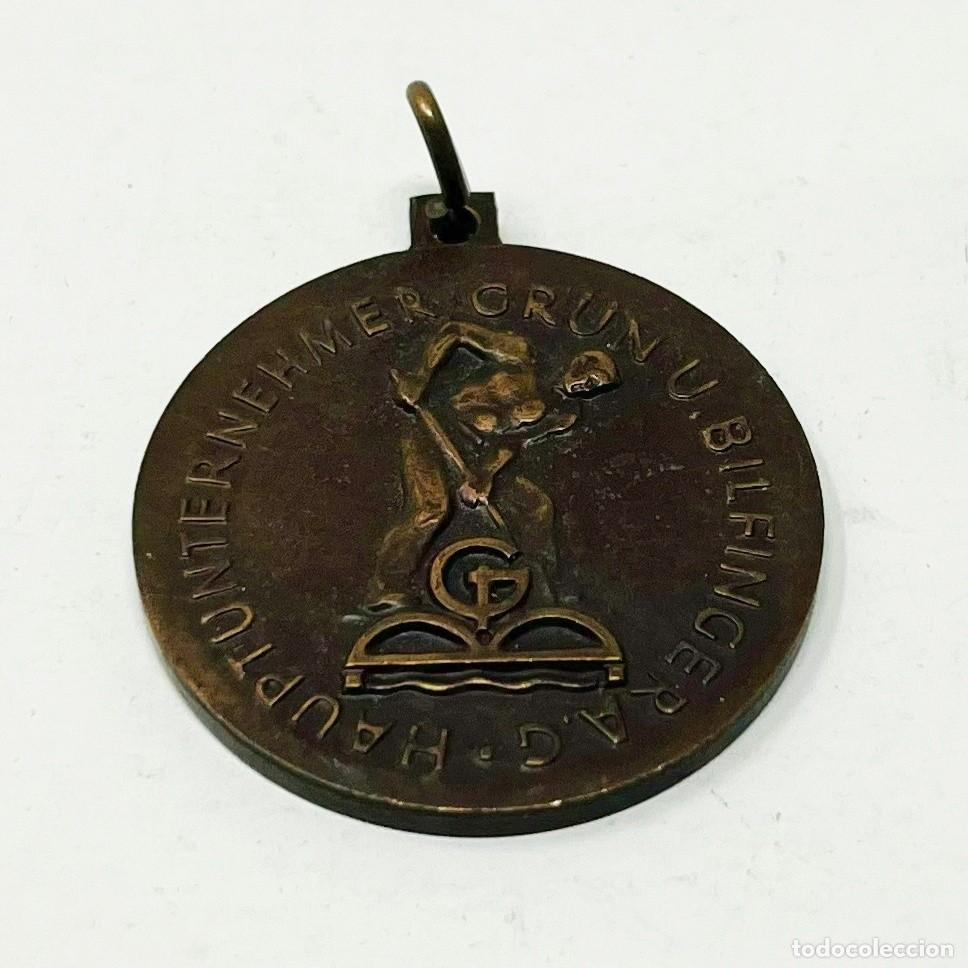 Militaria: Medalla Westwall L&iacute;nea Sigfrido 1938 Gr&uuml;n & Bilfinger AG Alemania Original Bronce