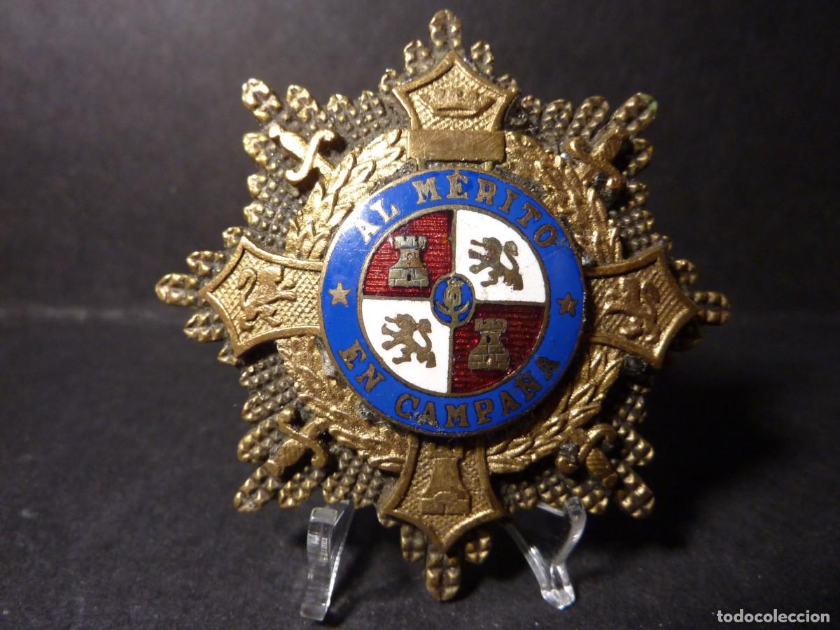 Militaria: Placa Cruz de Guerra - Al M&eacute;rito en Campa&ntilde;a EGANA - Variedad rara de 4 remaches