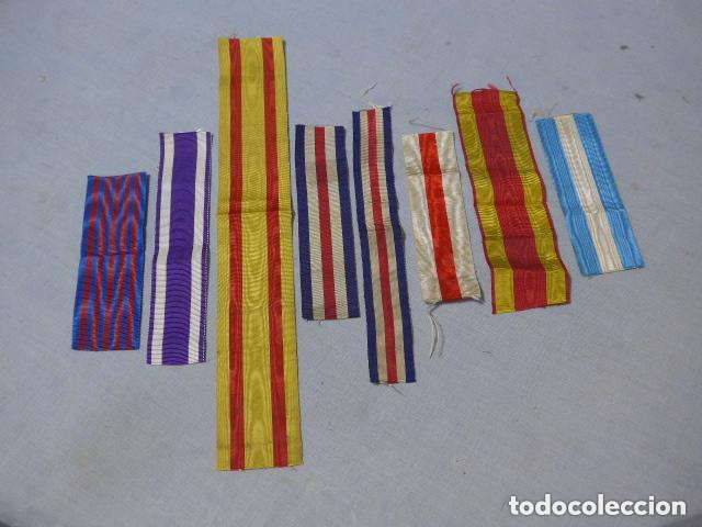 Militaria: Lote cintas de medallas a identificar, variedad.