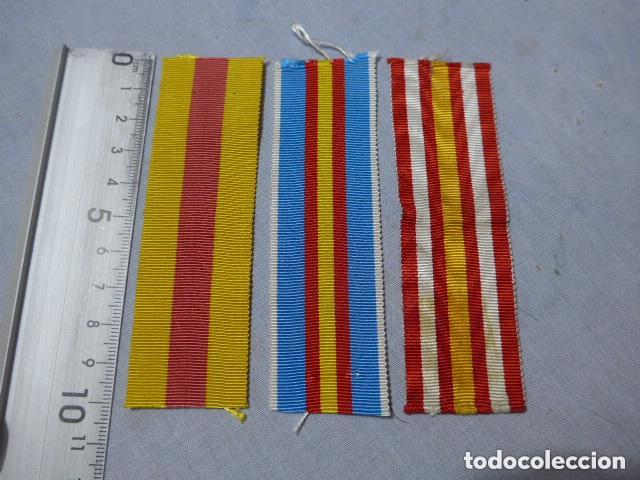 Militaria: Lote 3 cinta de medalla espa&ntilde;ola, original.