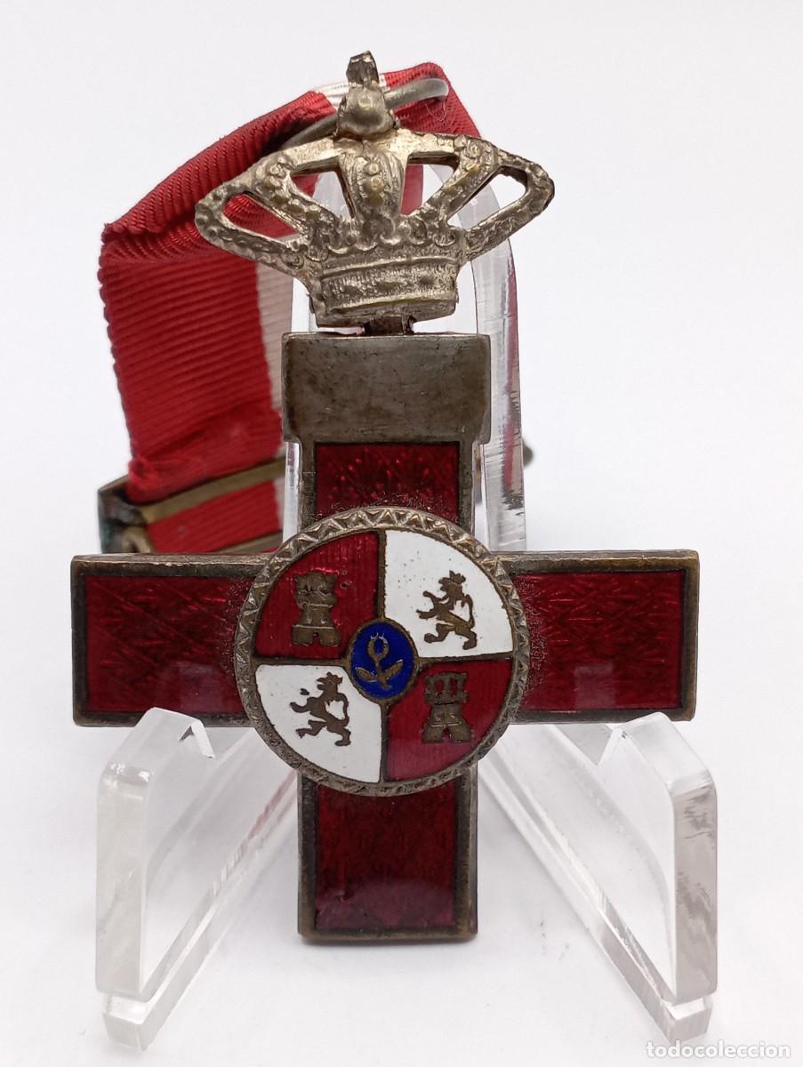 Militaria: Cruz del M&eacute;rito Militar distintivo rojo. Monarqu&iacute;a