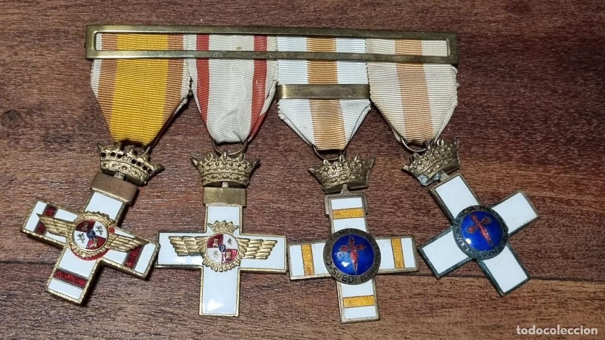 Militaria: Pasador de medallas m&eacute;rito aeron&aacute;utico y constancia suboficial