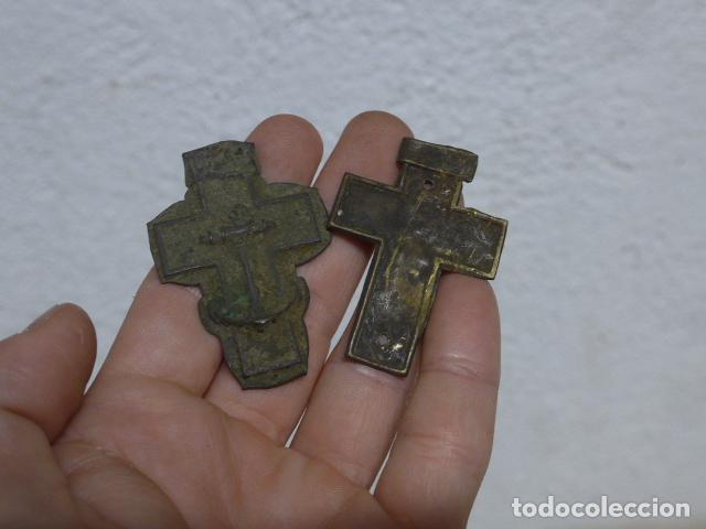 Militaria: Lote de 2 antiguos restos de medallas al merito naval de Castells, originales.