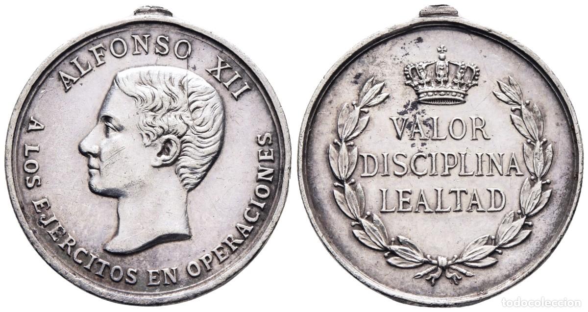 Militaria: * BONITA MEDALLA DE ALFONSO XII, ND. A LOS EJERCITOS EN OPERACIONES. VALOR DISCIPLINA LEALTAD *