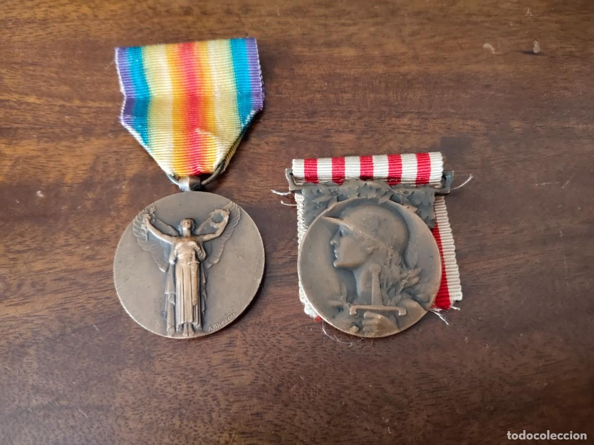 Militaria: Francia Pareja de Medallas Primera Guerra Mundial.