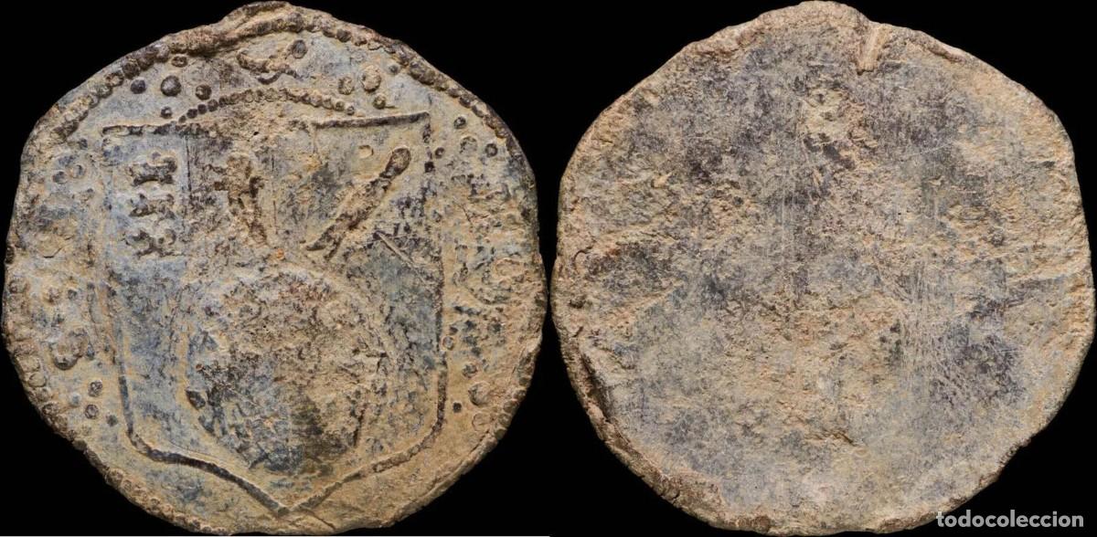 Militaria: Lead cloth seal. Coat of arms- 39x40 mm / 18.72 gr.