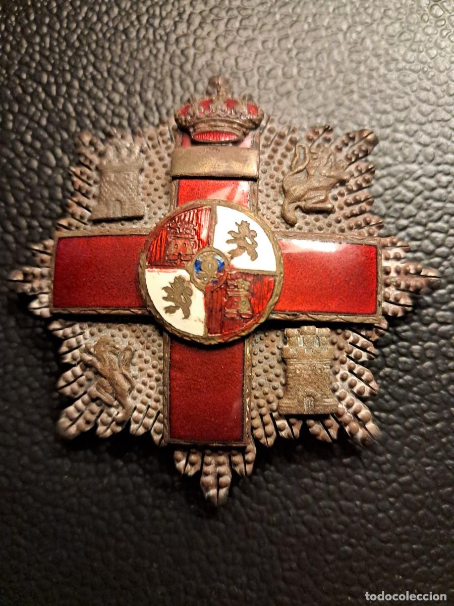 Militaria: PLACA AL MERITO MILITAR CON DISTINTIVO ROJO &ndash; ALFONSO XIII &ndash; c.1900-1931