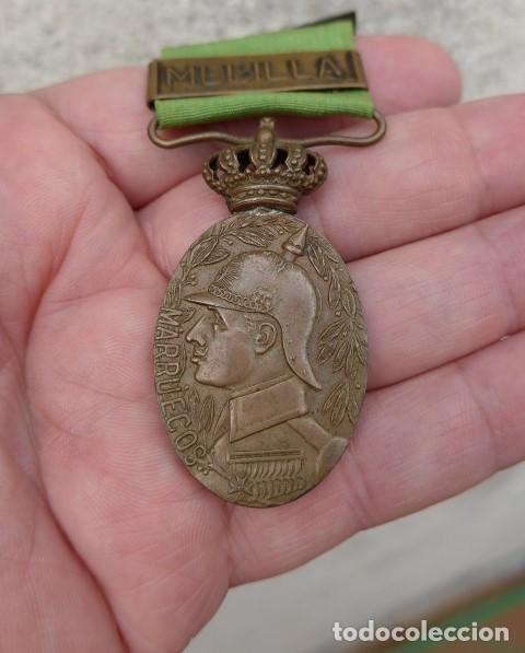 Militaria: ANTIGUA MEDALLA MARRUECOS PASADOR MELILLA CORONA MOVIL ALFONSO XIII GUERRA DE AFRICA