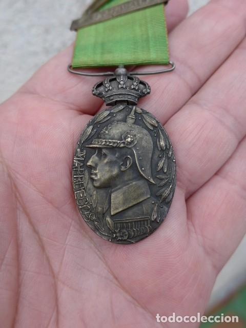 Militaria: ANTIGUA MEDALLA MARRUECOS PASADOR TETUAN CORONA MOVIL ALFONSO XIII GUERRA DE AFRICA - PLATA