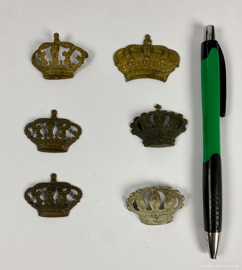 Militaria: CORONA REAL lote de 6 unidades parte de antigua condecoraci&oacute;n CASTELLS