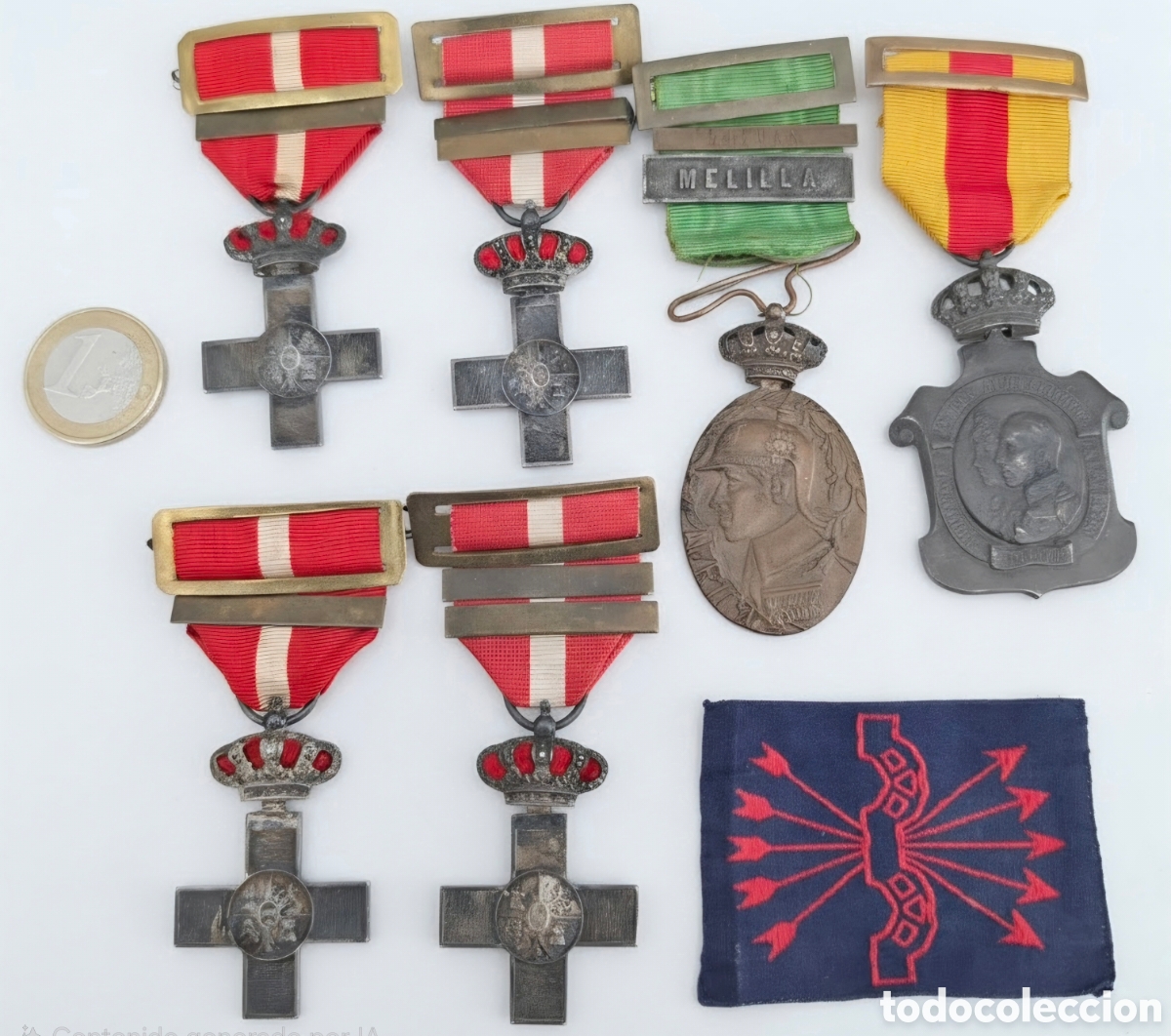Militaria: GRAN LOTE MILITAR DE ANTIGUAS MEDALLAS MILITARES DE PLATA FLOR DE LIS RARAS - ALTA COLECCION
