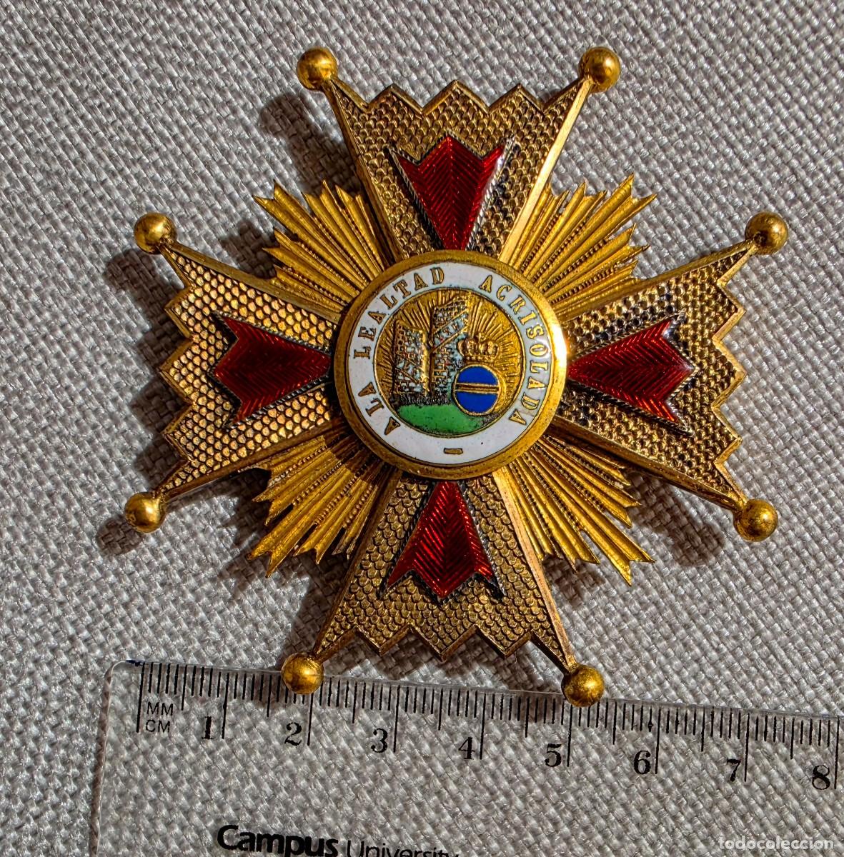 Militaria: MUY CURIOSA PIEZA DE LA REAL ORDEN DE ISABEL LA CATOLICA R.ISABEL II