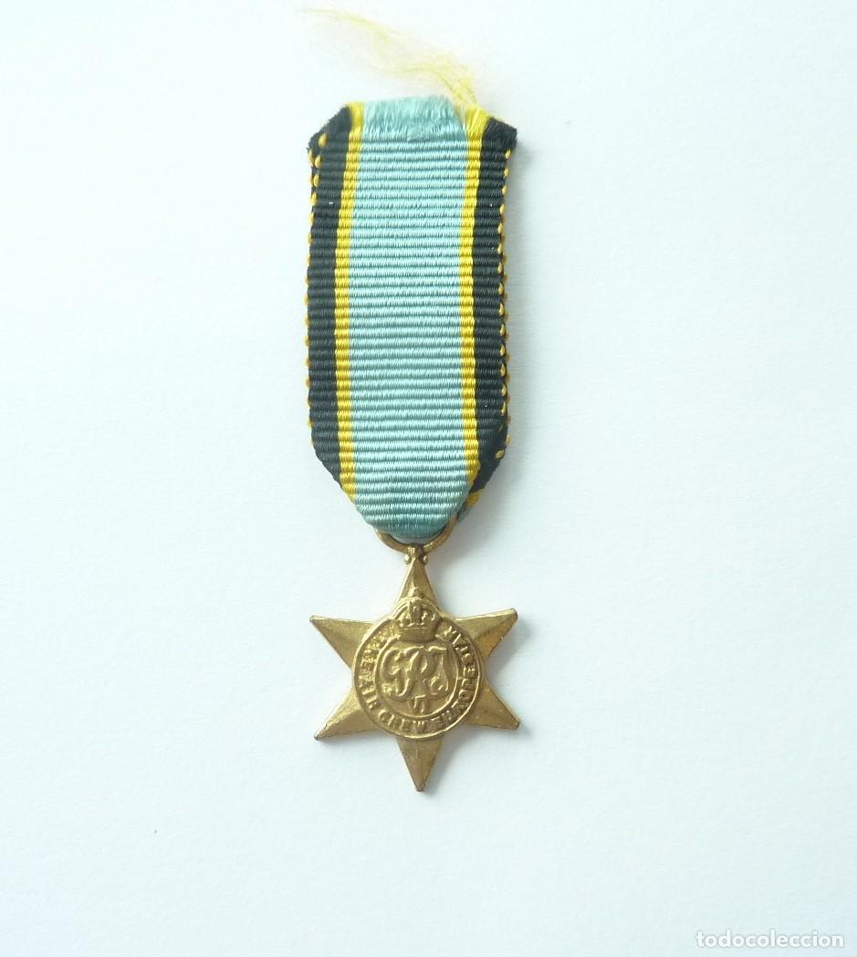 Militaria: Reino Unido: miniatura medalla estrella tripulaci&oacute;n a&eacute;rea en Europa. Air Crew Europe Star. II GM