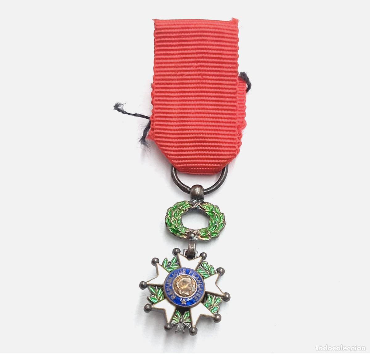 Militaria: Francia: miniatura medalla Orden Legi&oacute;n de Honor francesa.