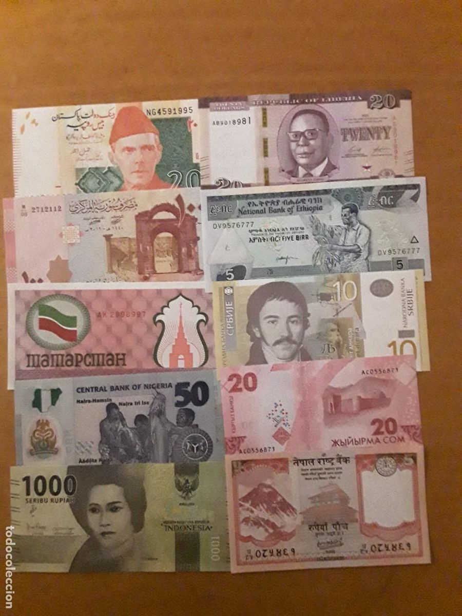 Militaria: LOTE 50 BILLETES MUNDIALES DIFERENTES SIN CIRCULAR.