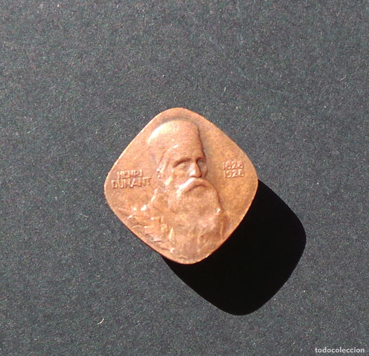 Militaria: MEDALLA HENRI DUNANT (1828-1928), FUNDADOR DE LA CRUZ ROJA. MINIATURA DE SOLAPA.