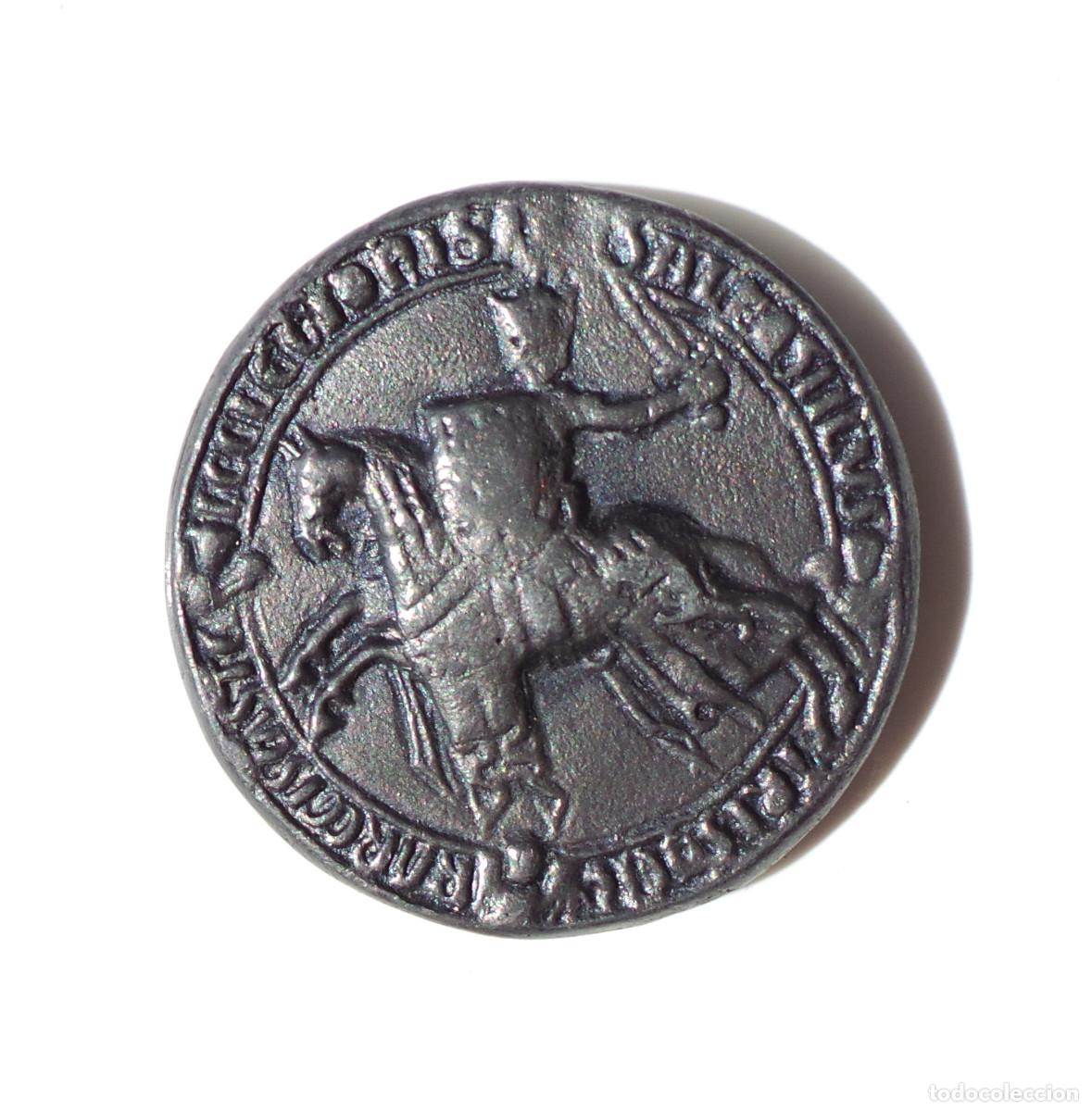 Militaria: REPRODUCCI&Oacute;N SELLO MEDIEVAL DE PLOMO,.MONARCAS CORONA DE CASTILLA Y LE&Oacute;N O DE ARAG&Oacute;N