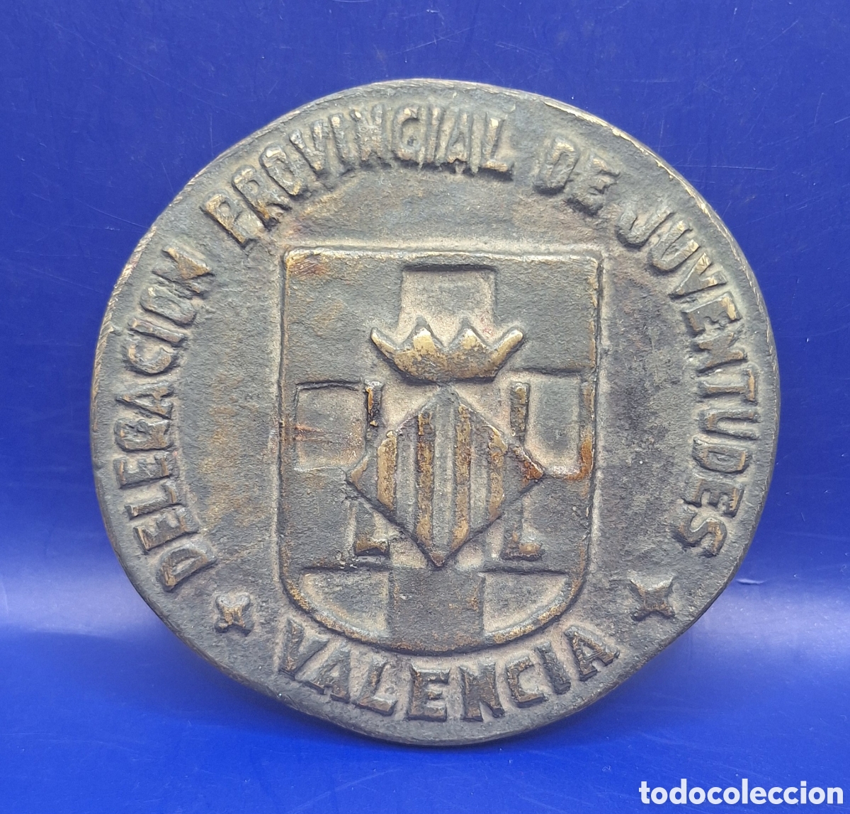 Militaria: Antigua Placa - Medall&oacute;n Delegaci&oacute;n Provincial de Juventudes - Valencia - 1940 - 1965