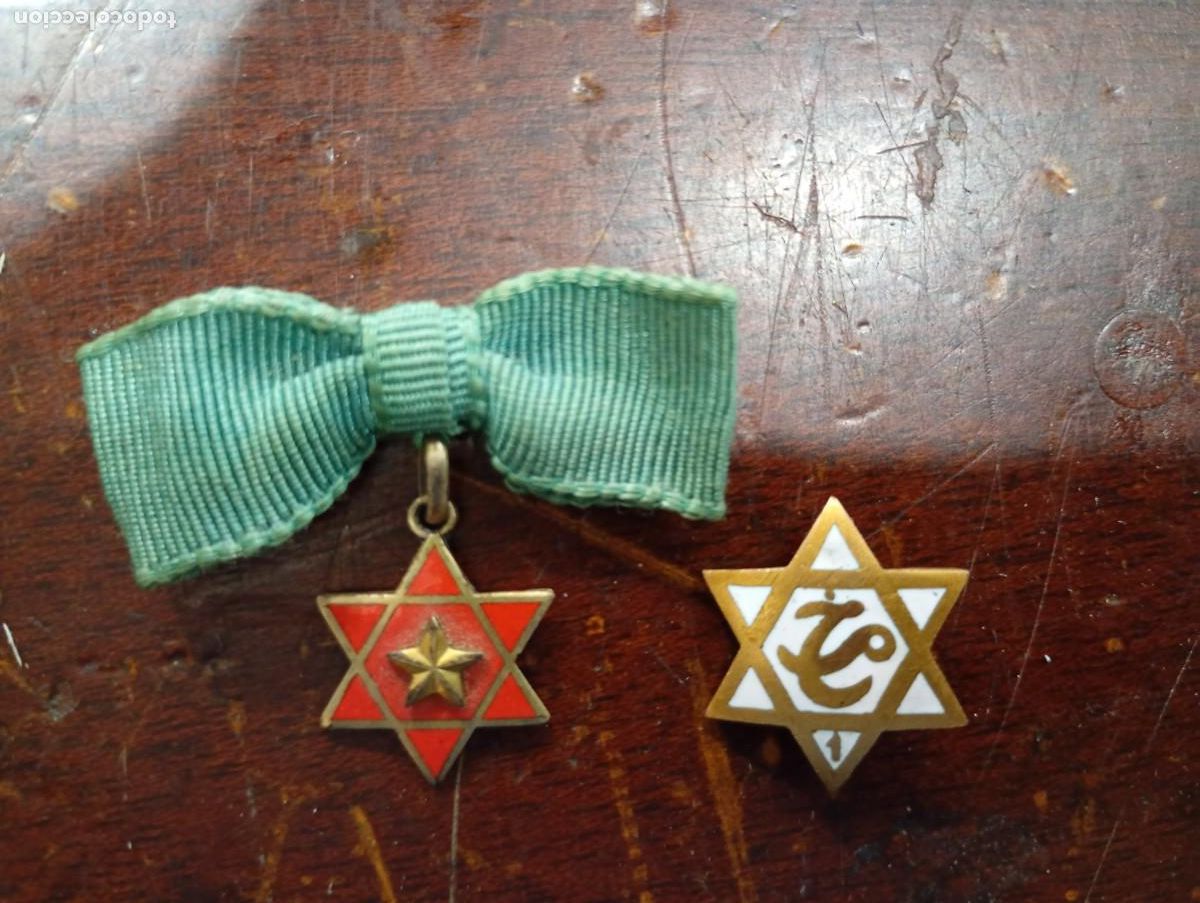Militaria: 2 peque&ntilde;os emblemas, distintivos de Mehala Jalifiana ( Protectorado de Espa&ntilde;a en Marruecos ).