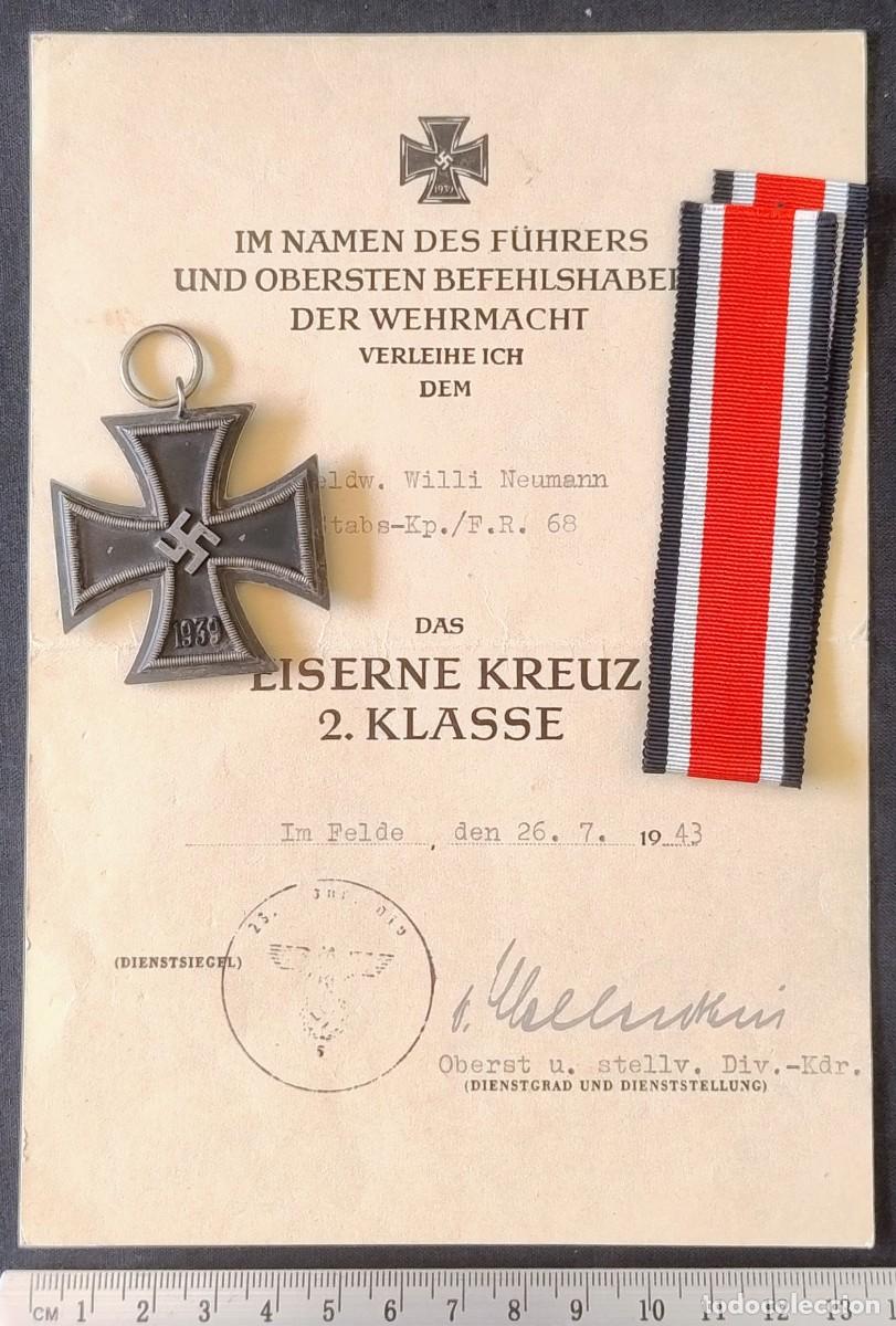Militaria: ALEMANIA CRUZ DE HIERRO DE II SEGUNDA CLASE MARCADA 15, CON SU DIPLOMA / CONCESI&Oacute;N. TODO ORIGINAL