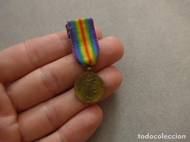 Militaria: Antigua medalla inglesa en miniatura de la interaliada de la I Guerra mundial. Gran Breta&ntilde;a