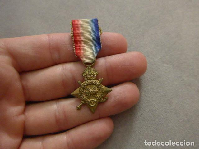 Militaria: Antigua medalla inglesa en miniatura de la I Guerra mundial 1914 - 1915. Gran Breta&ntilde;a