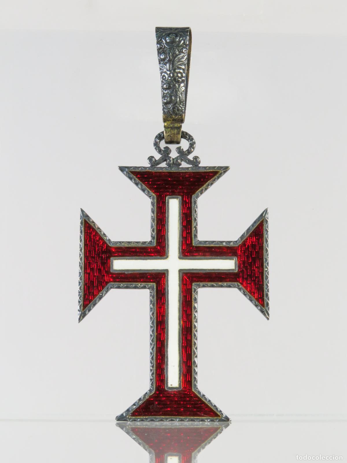 Militaria: Cruz Orden Cristo Portugal metal dorado y esmalte primera mitad S XX