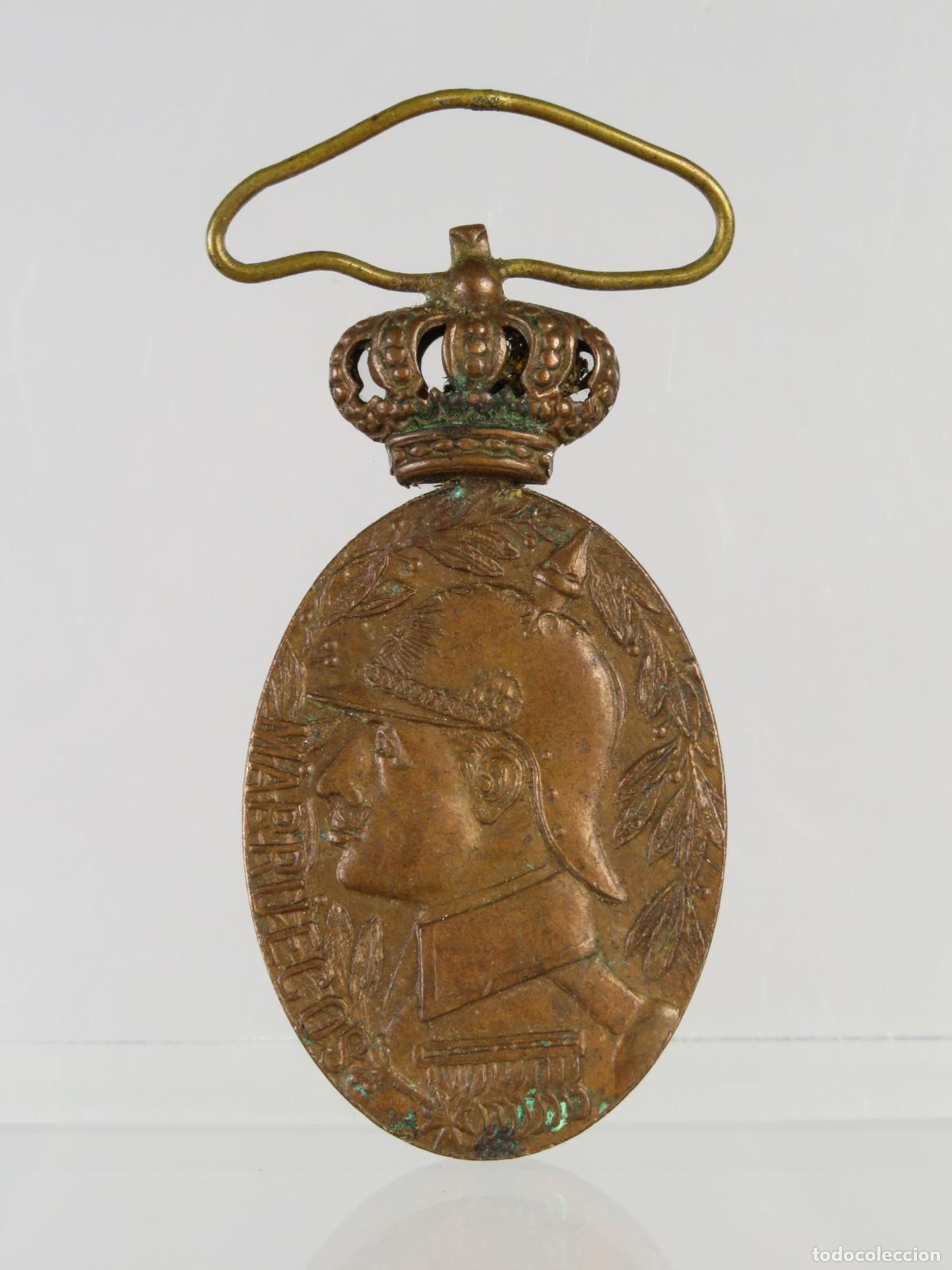Militaria: Medalla Campa&ntilde;a Marruecos Alfonso XIII sin pasador ni cinta