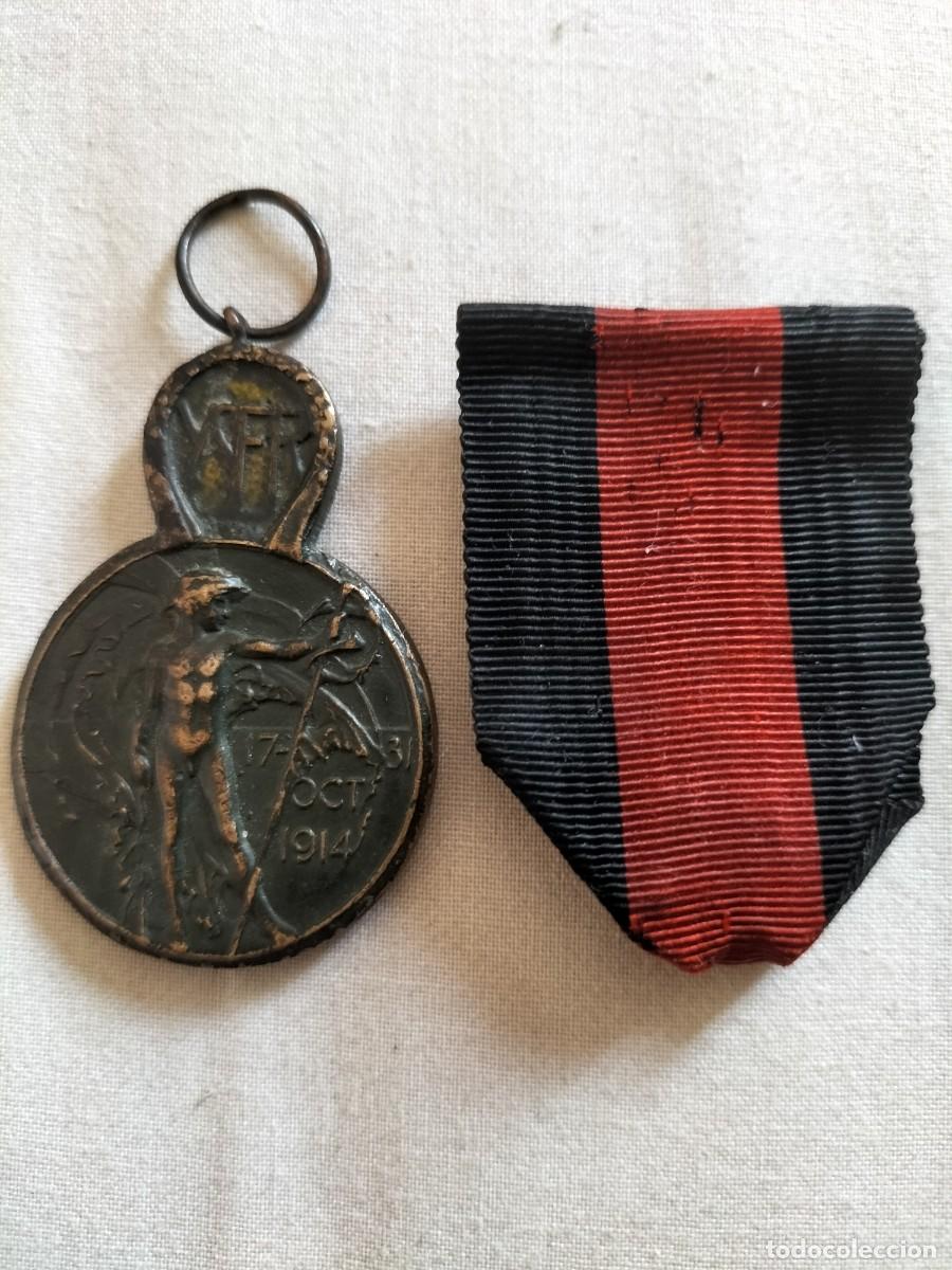 Militaria: B&eacute;lgica: Medalla de la Batalla de Yser (1914). Primera Guerra Mundial
