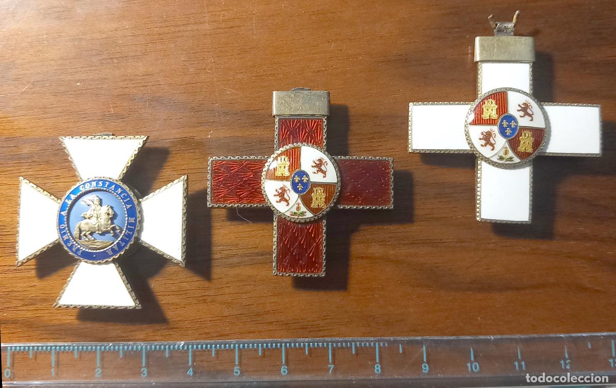 Militaria: ISABEL II - CONJUNTO 3 MEDALLAS de PLATA ESMALTADAS - PRIMERA EPOCA (HACIA 1850) - COMO LAS VEN