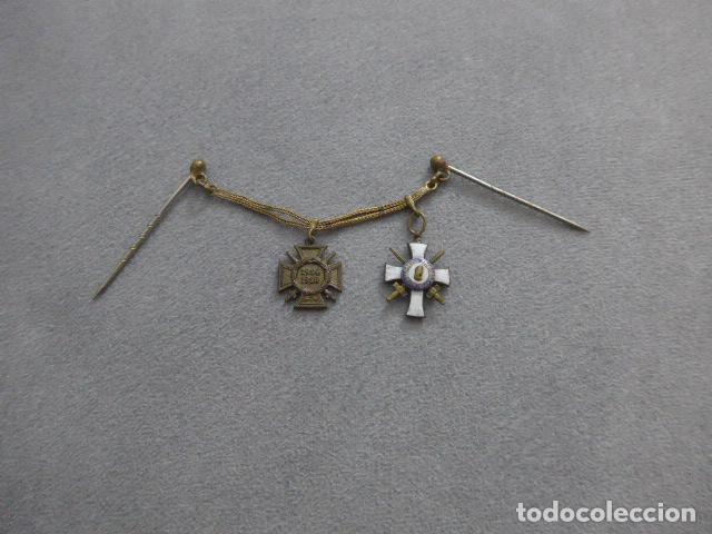 Militaria: Antiguo pasador de medallas alemanas en miniatura de I Guerra Mundial: orden de Albrecht de Sajonia