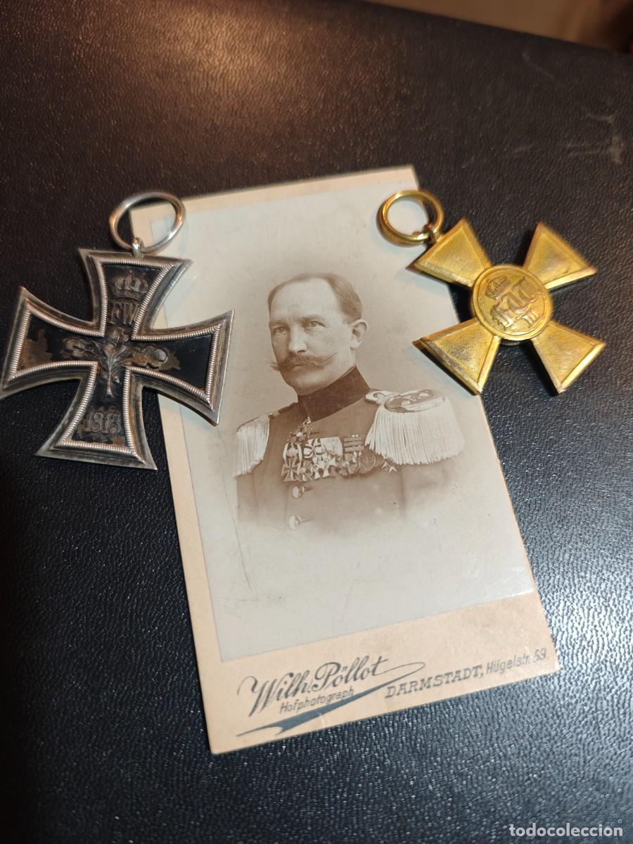 Militaria: Lote Militaria Imperial Alemana &ndash; Cruz de Hierro 1914, Cruz 25 A&ntilde;os Servicio y Foto CDV Oficial