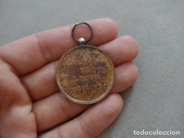 Militaria: Antigua medalla de la Campa&ntilde;a de Luzon 1896-1897, voluntarios guerra de Filipinas, original Castells