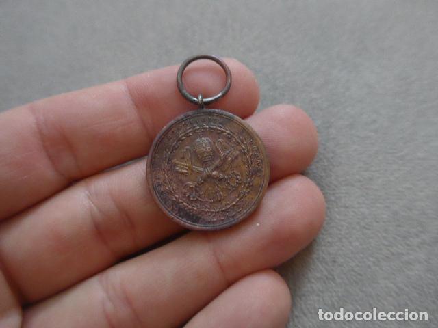 Militaria: Antigua medalla de la Milicia espa&ntilde;ola en defensa de Pio IX, 1848-1850 Restauracion Solio Pontificio