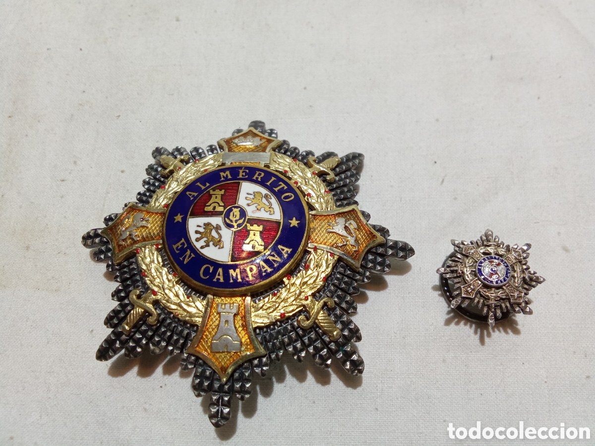 Militaria: MEDALLA MILITAR PLACA Y OJAL AL MERITO EN CAMPA&Ntilde;A